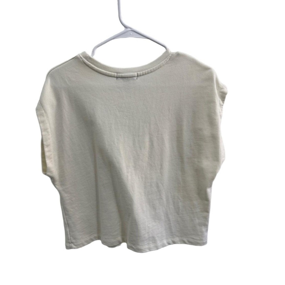 Vinyl Icons Sweatshirt Womens Large French "That's Life" Cropped Cap Sleeve - Picture 3 of 9